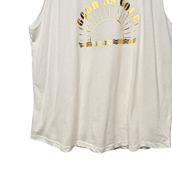 NEW Saltwater Luxe Cream Good As Gold Women’s Muscle Tank Sz 2X - Picture 5 of 9